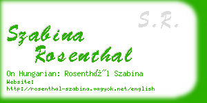 szabina rosenthal business card